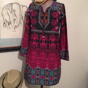 Lightweight long sleeve tunic dress